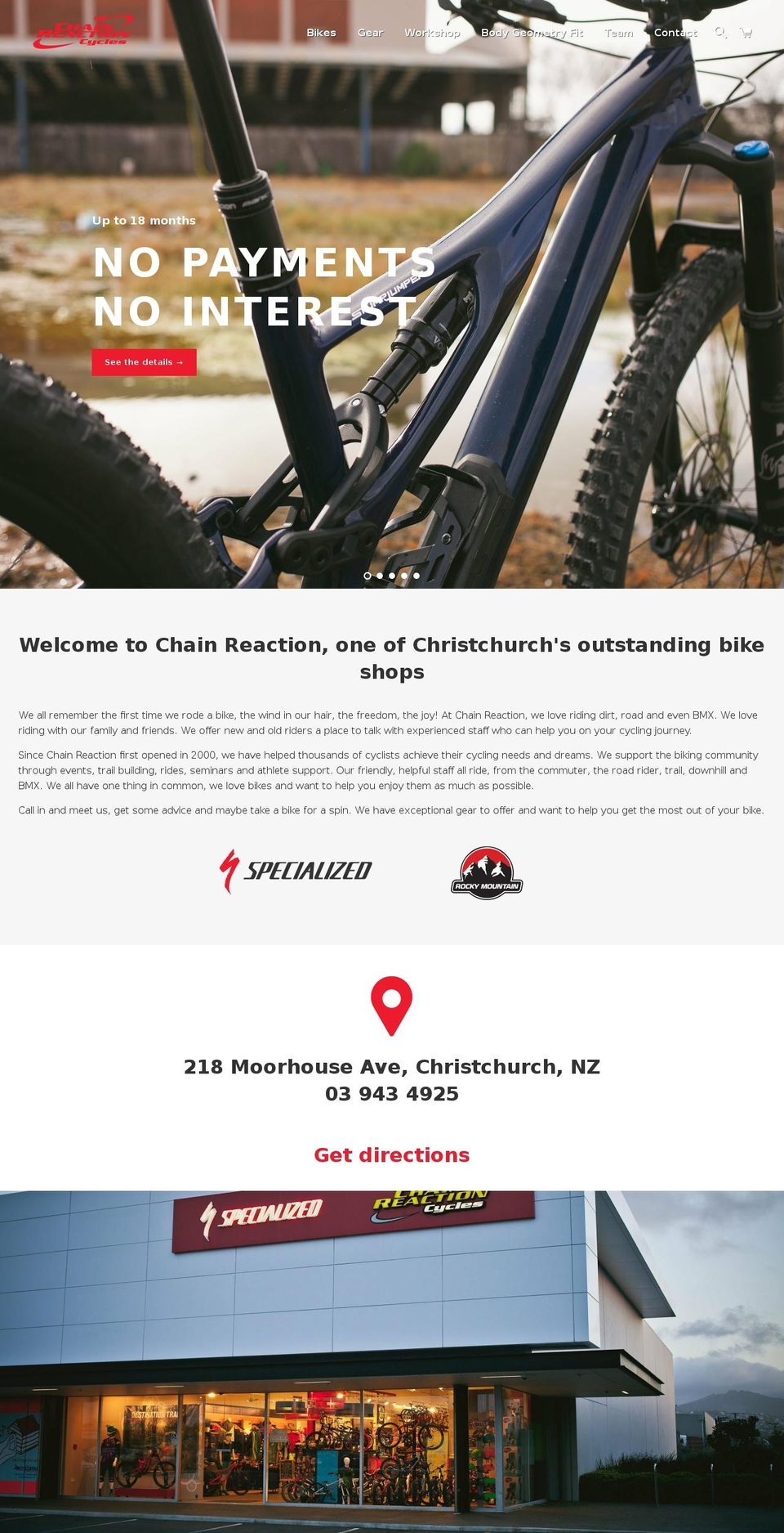 chainreactioncycles.co.nz shopify website screenshot