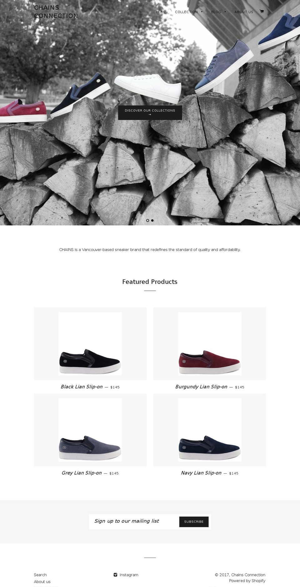 chainsconnection.com shopify website screenshot