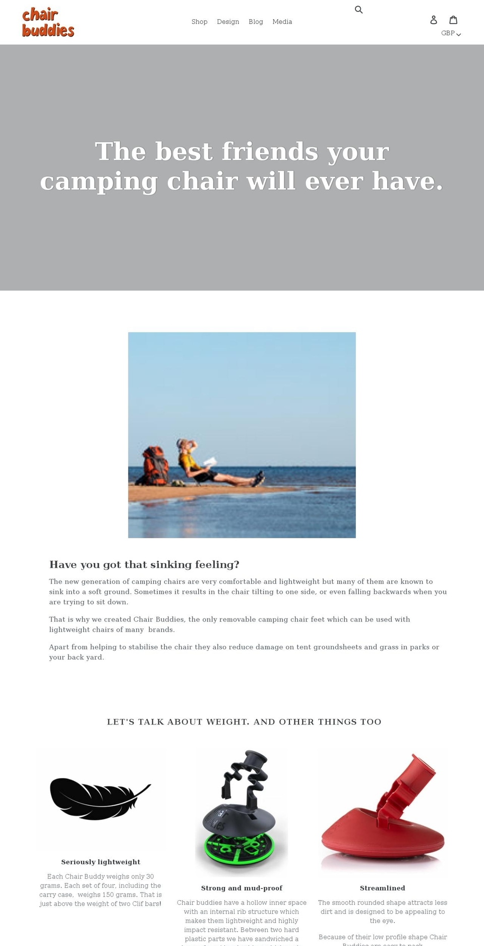 chairbuddies.com shopify website screenshot