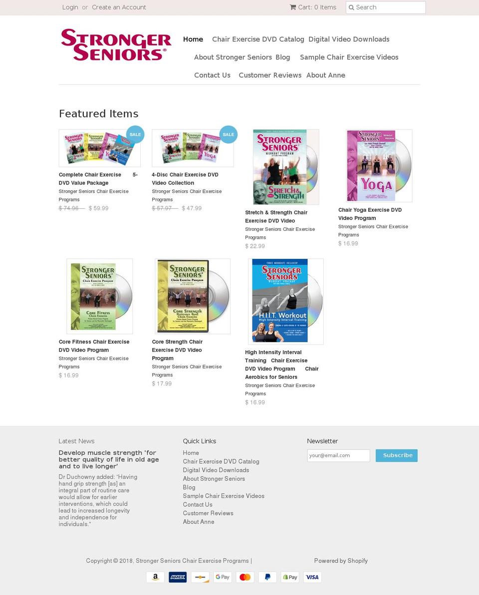 chairexercisedvd.com — Shopify storefront screenshot