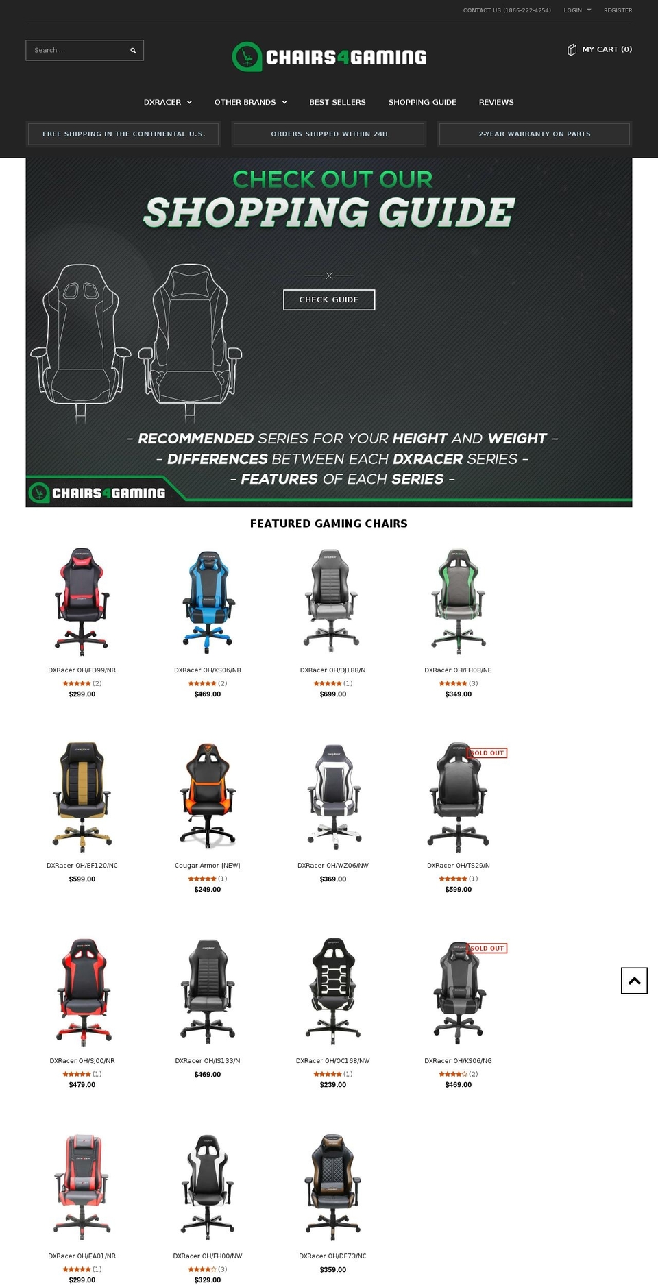 chairs4gaming.com shopify website screenshot