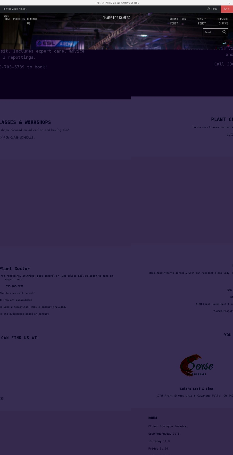 chairsforgamers.com shopify website screenshot