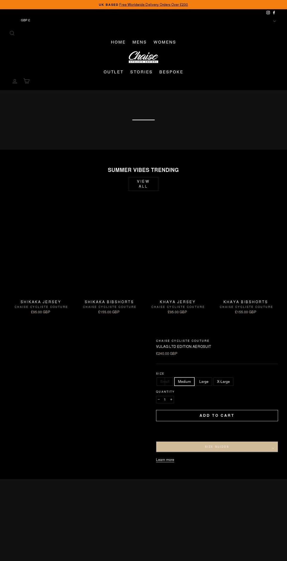 chaisecycliste.com — Shopify storefront screenshot