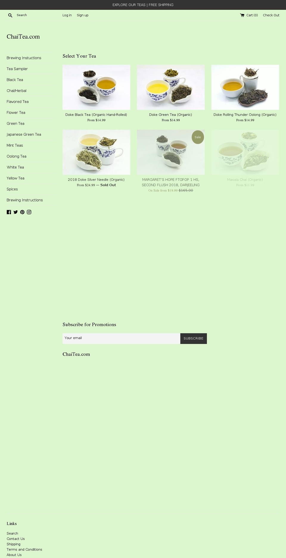 chaitea.net shopify website screenshot
