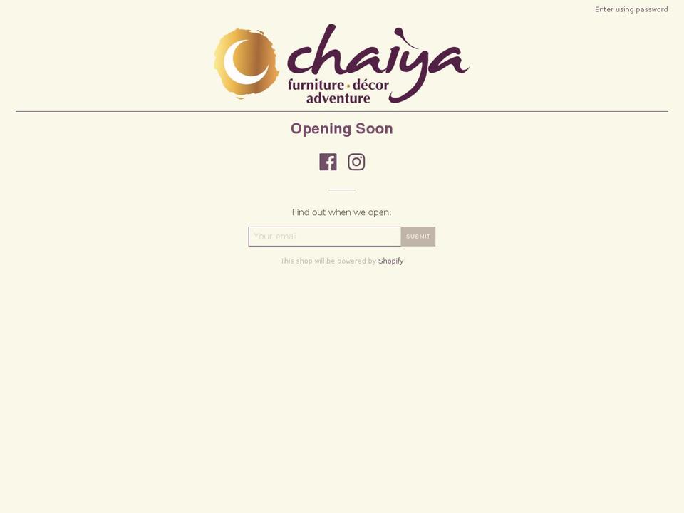 chaiyadecor.com shopify website screenshot