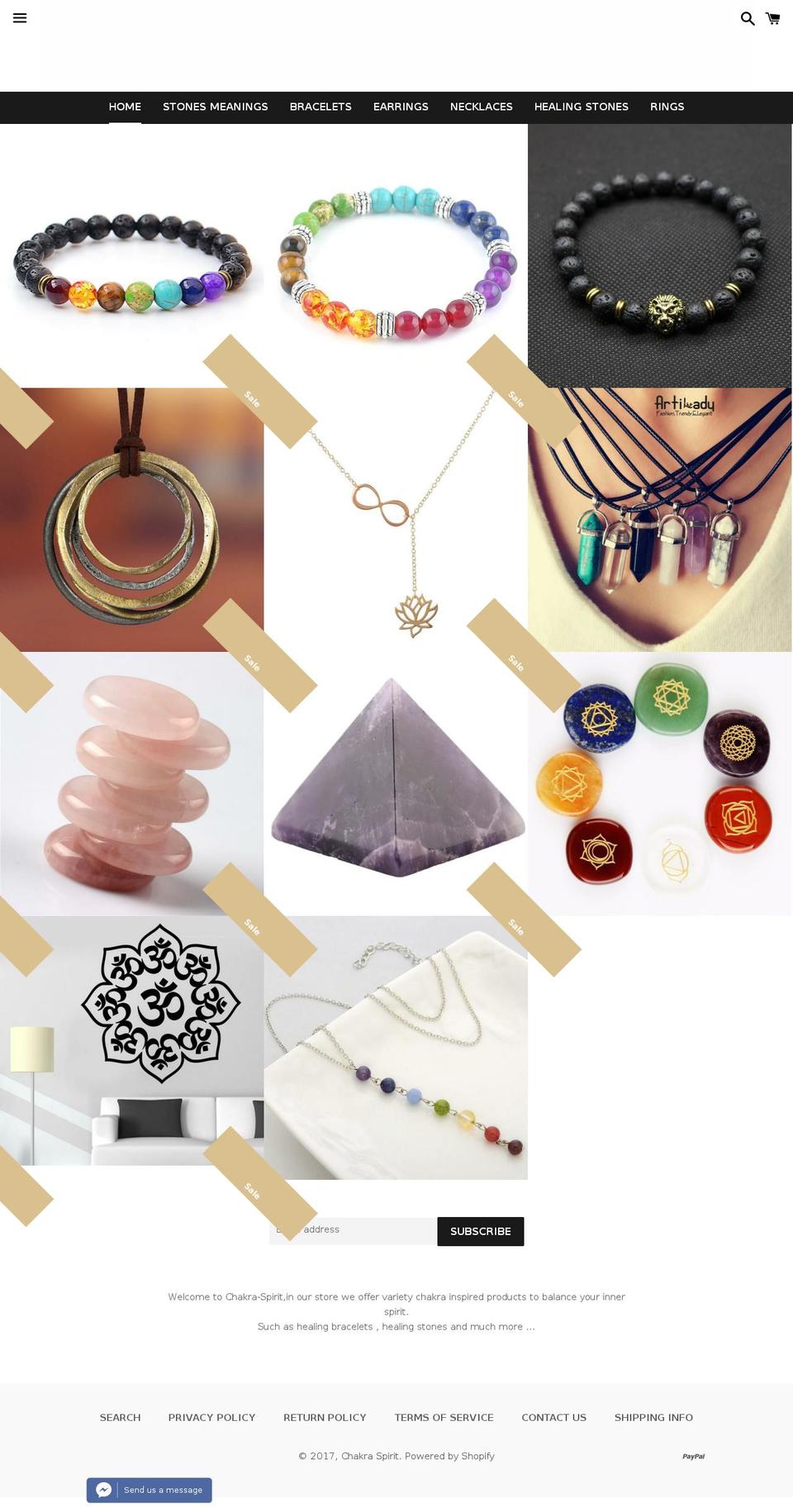 chakra-spirit.com shopify website screenshot
