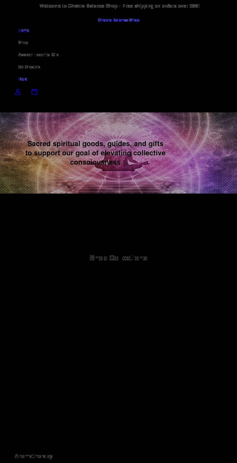 chakrabalanceshop.com shopify website screenshot