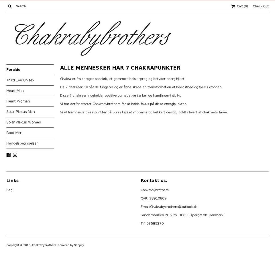 chakrabybrothers.com — Shopify storefront screenshot