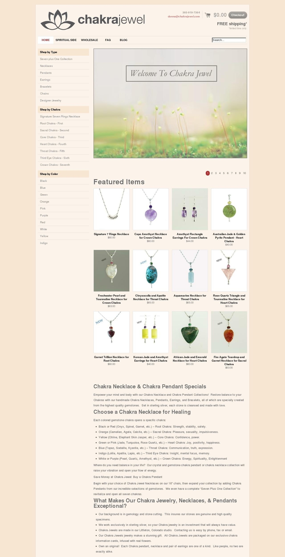 chakrajewel.com shopify website screenshot