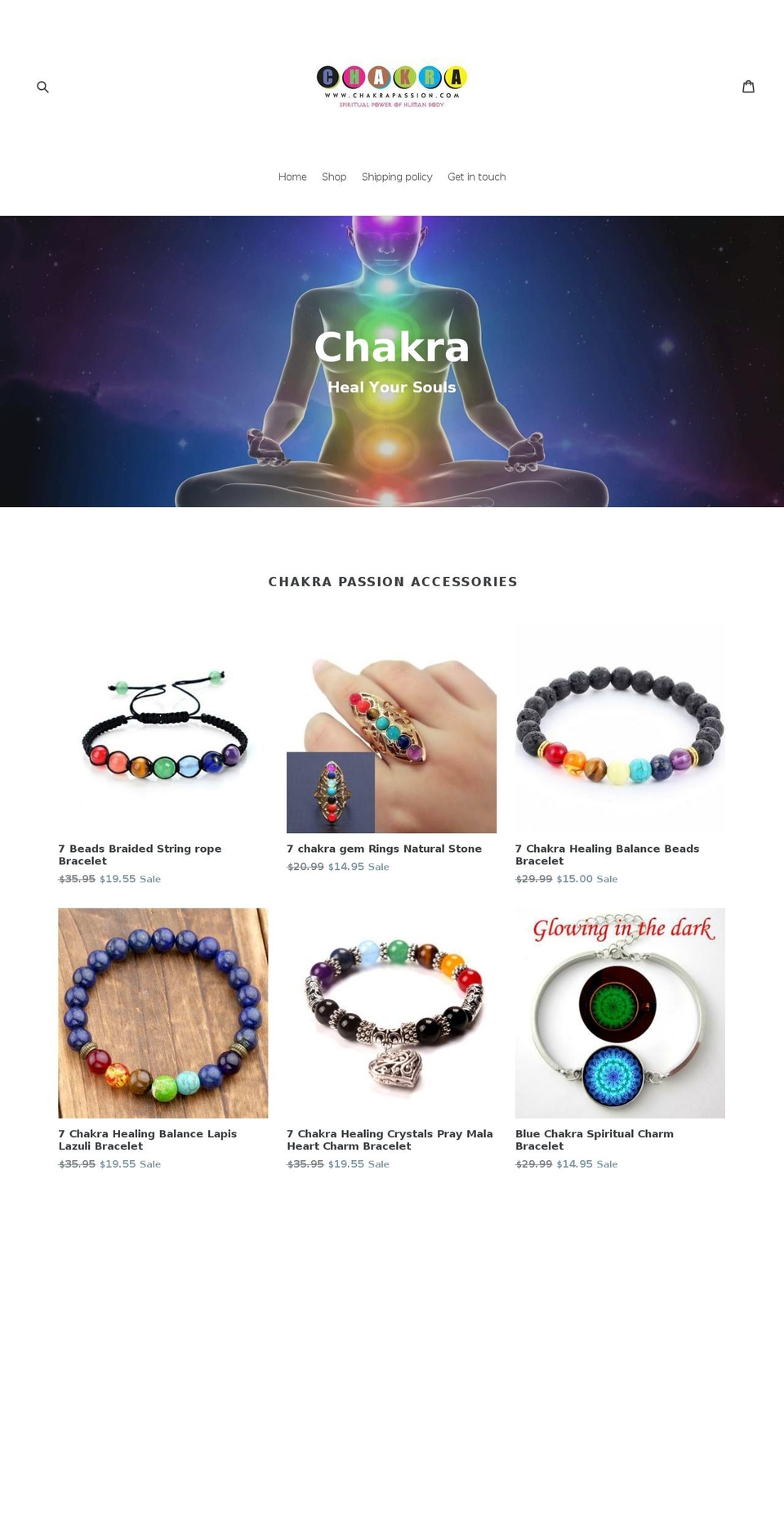 chakrapassion.com shopify website screenshot