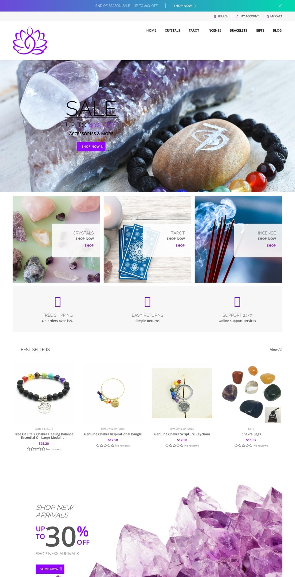 Spiritual metaphysical premier theme Shopify theme site example chakrasstore.com