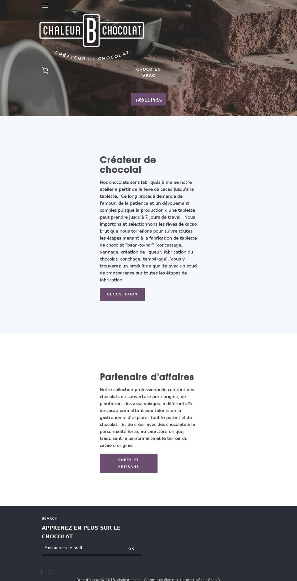 chaleurb.com shopify website screenshot