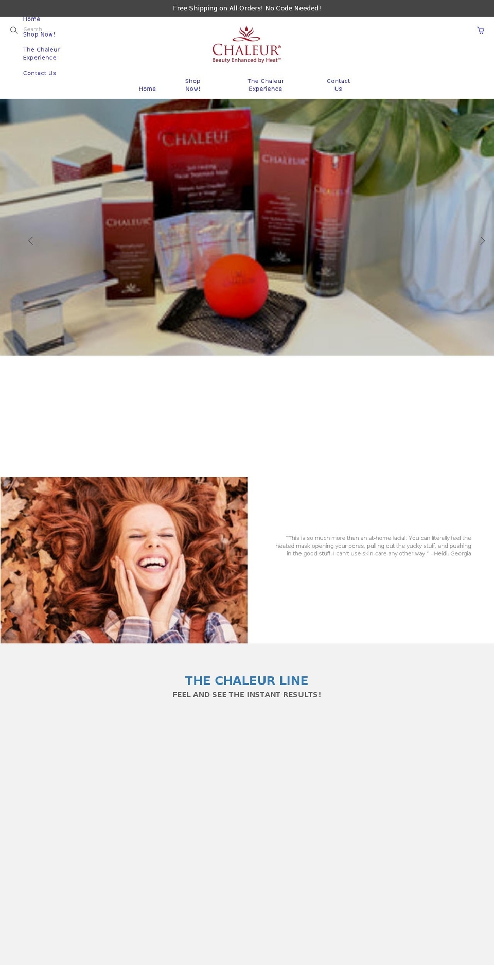 chaleurbeauty.com shopify website screenshot