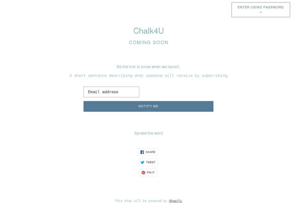 chalk4u.myshopify.com shopify website screenshot