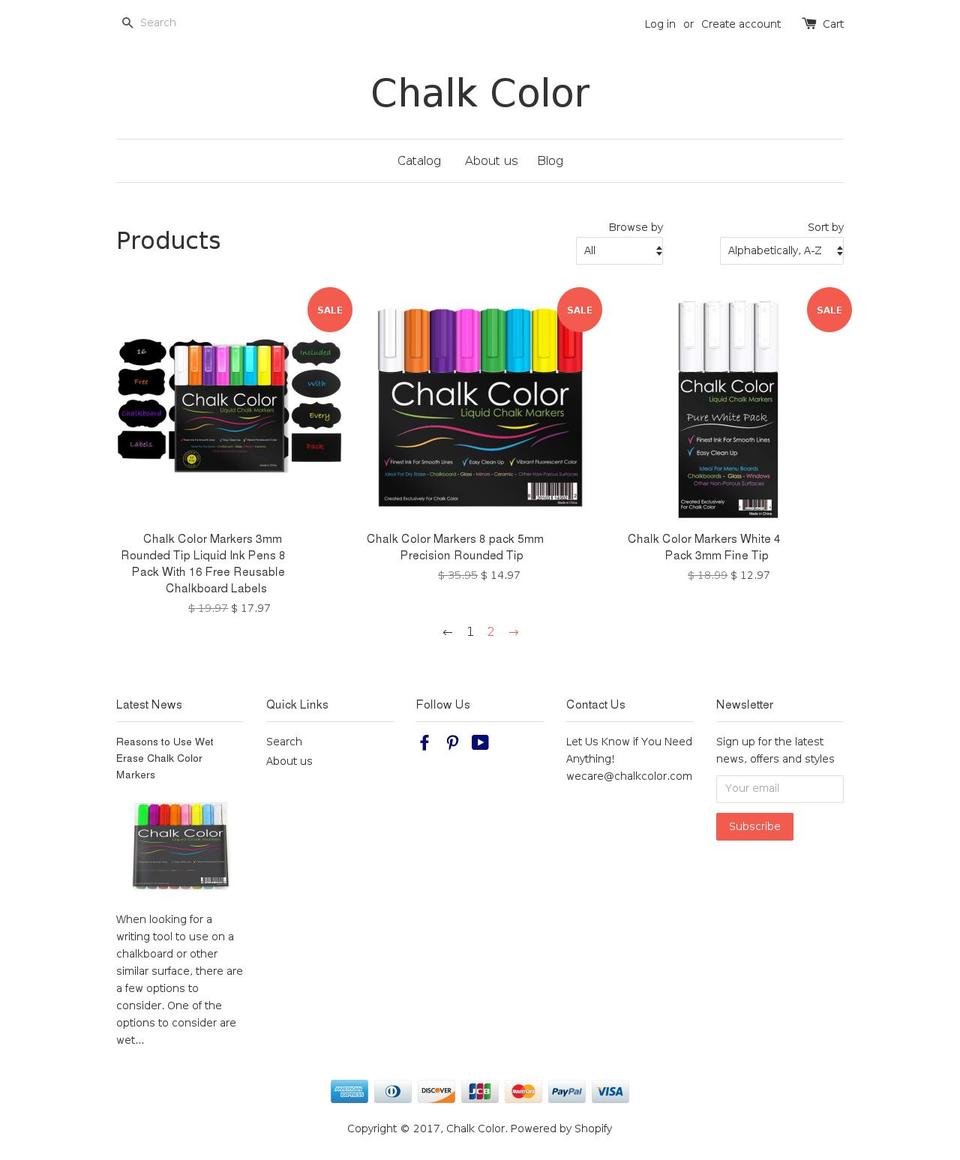 chalkcolor.com shopify website screenshot