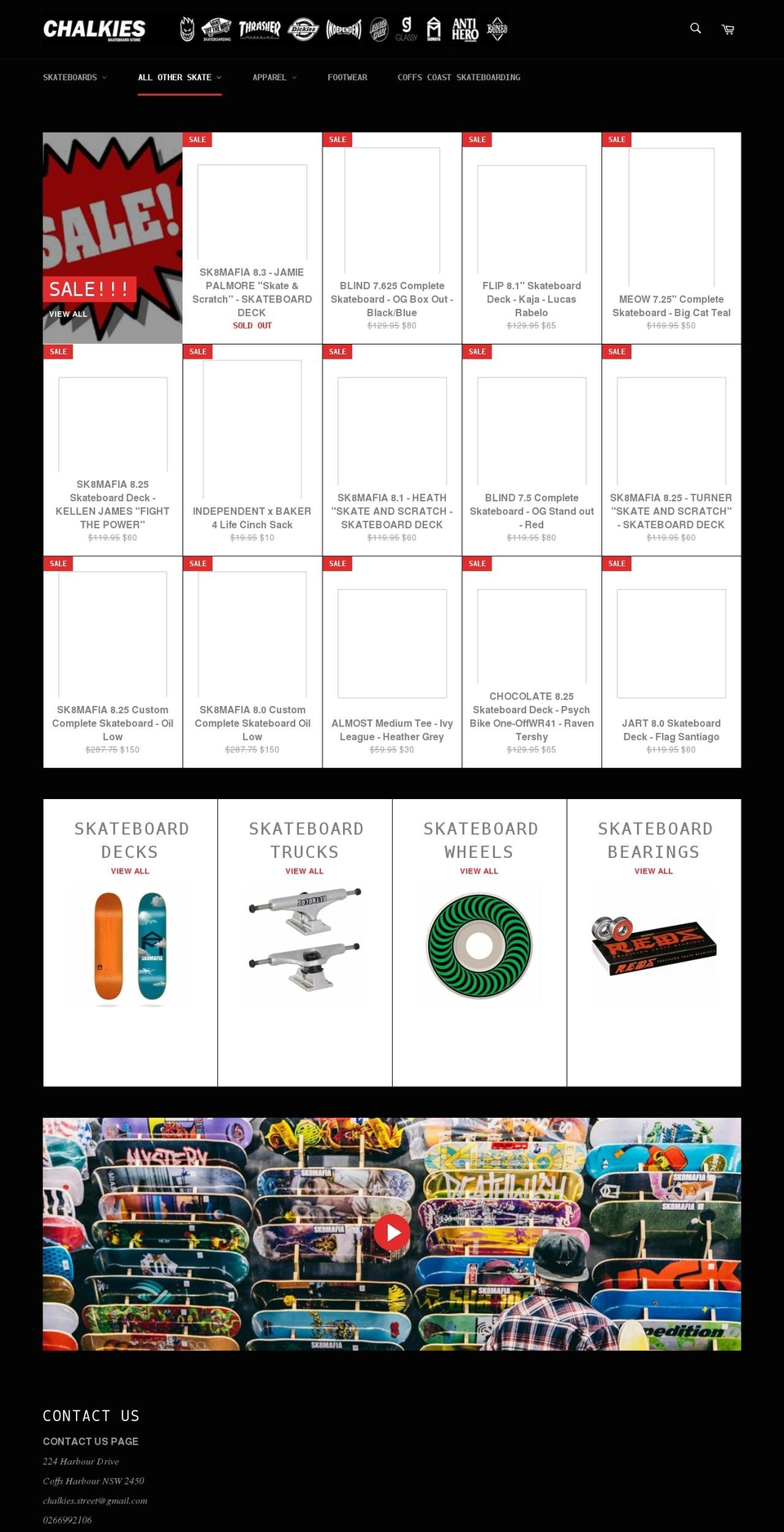 chalkies.com.au shopify website screenshot