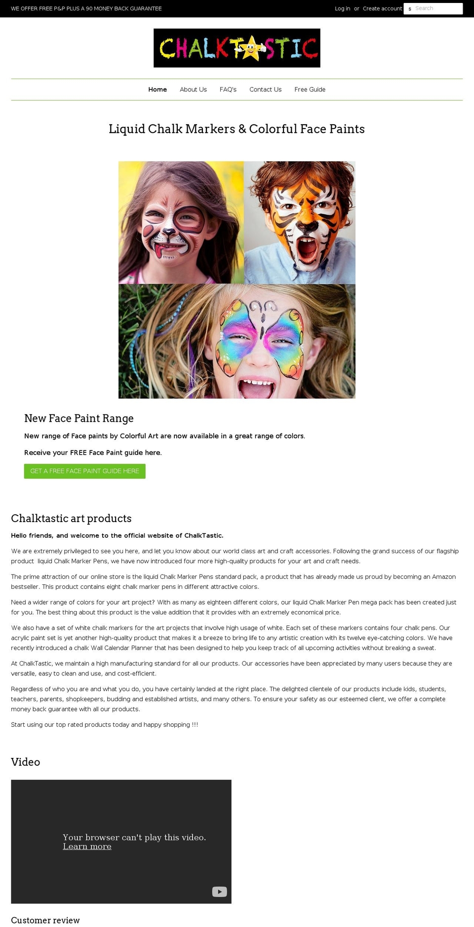 chalktastic-net.myshopify.com shopify website screenshot