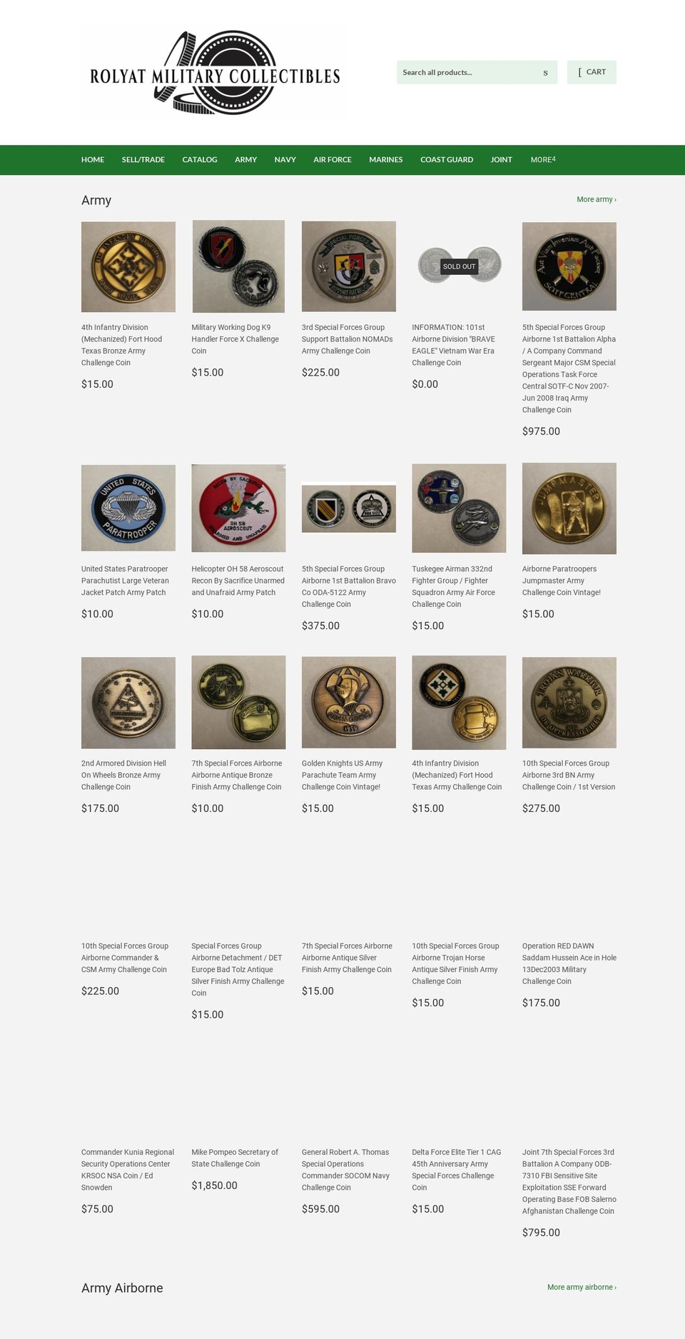 challengecoincollectibles.com — Shopify storefront screenshot