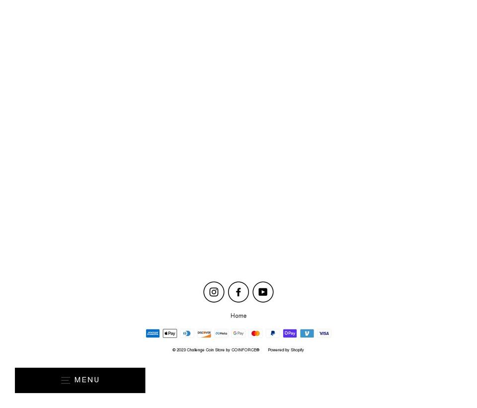 challengecoinstore.com shopify website screenshot