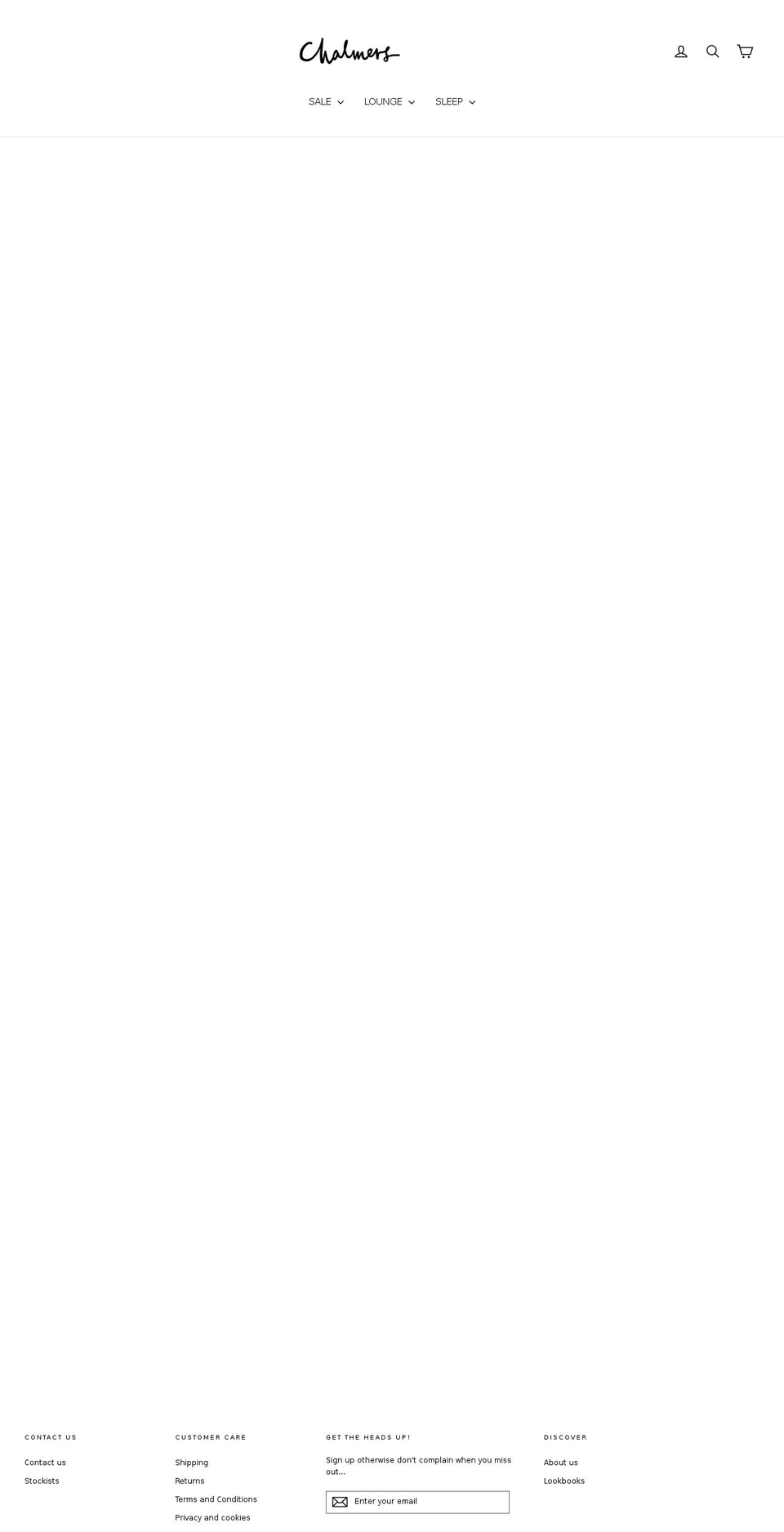 chalmerspajamas.com — Shopify storefront screenshot