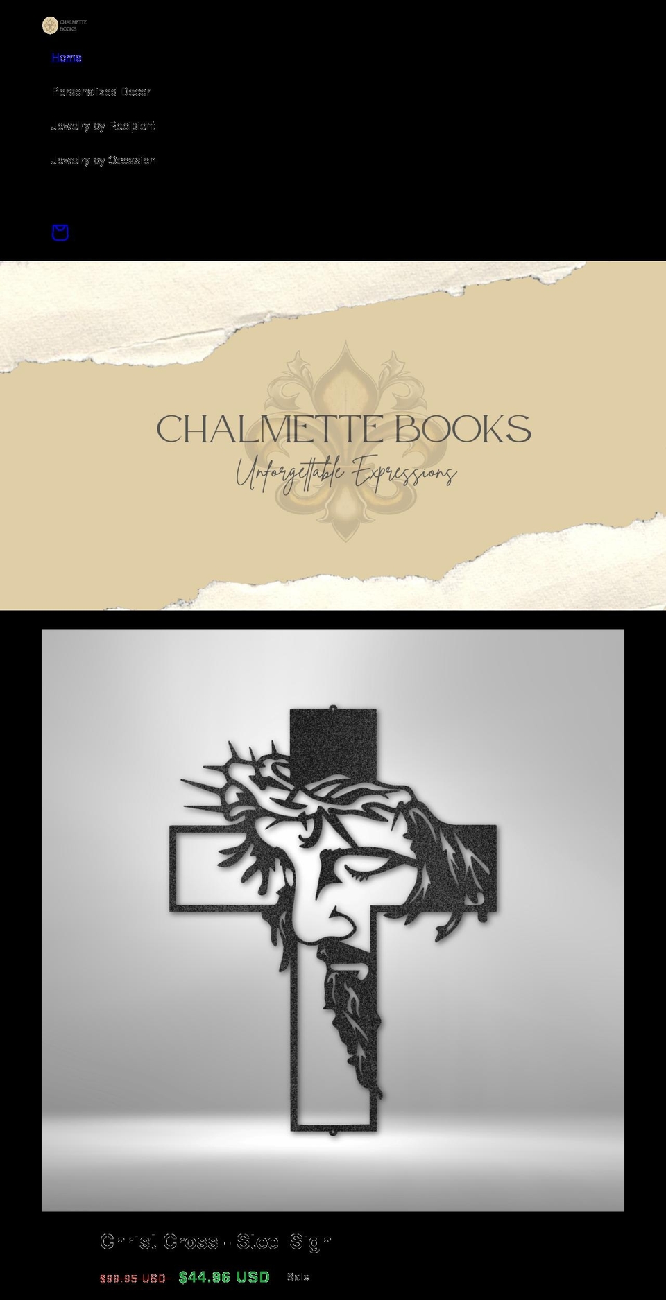 Shineon challenge - shopify theme Shopify theme site example chalmettebooks.com