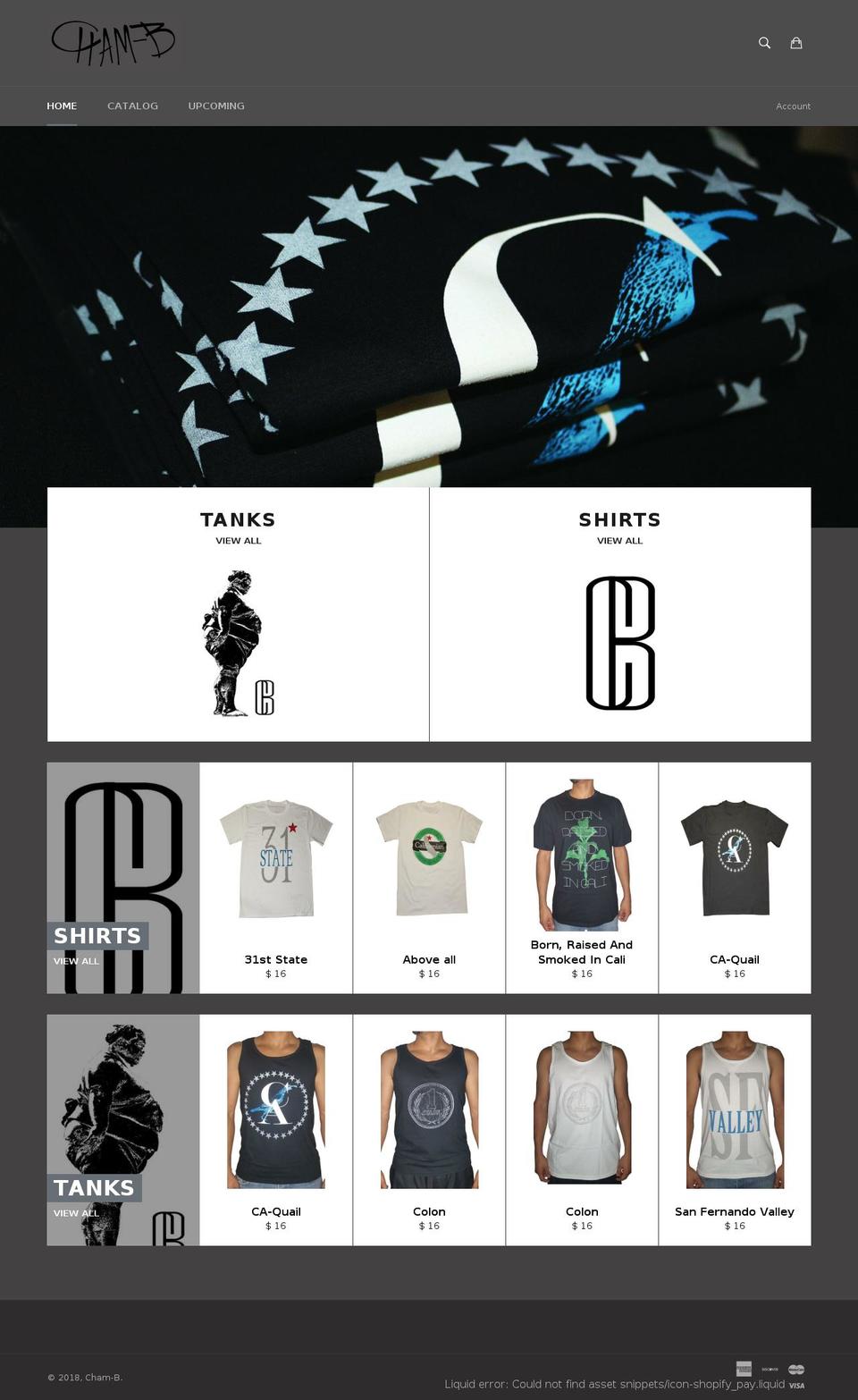 cham-b.com — Shopify storefront screenshot