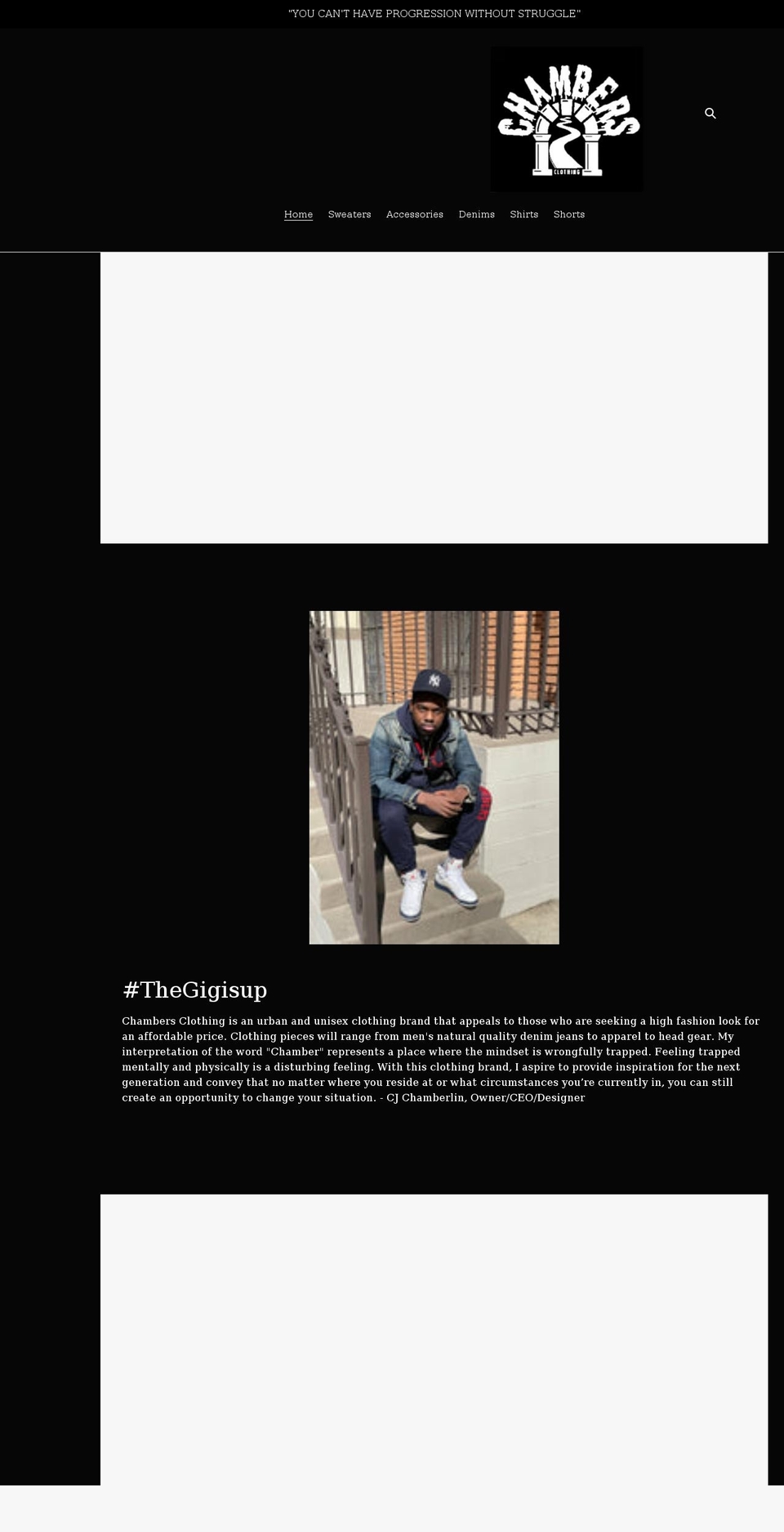 chambers-clothing.com shopify website screenshot