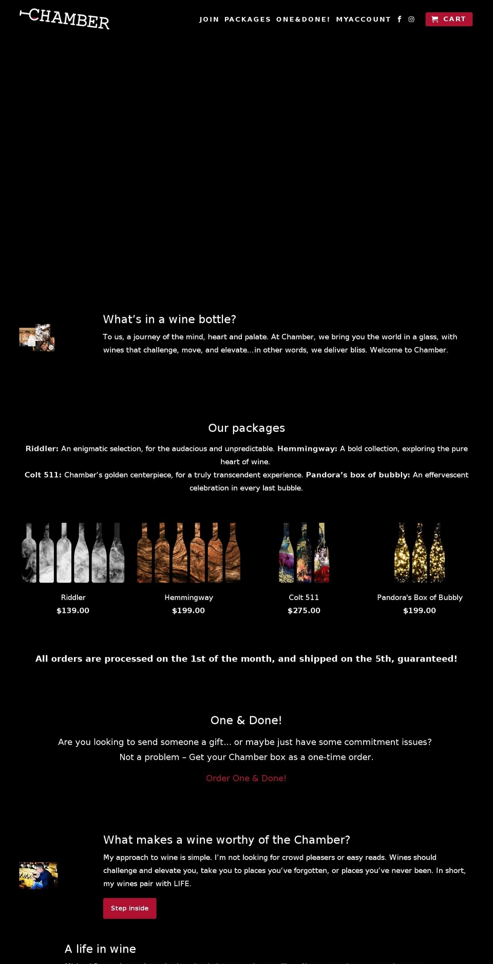 chamberwines.com — Shopify storefront screenshot