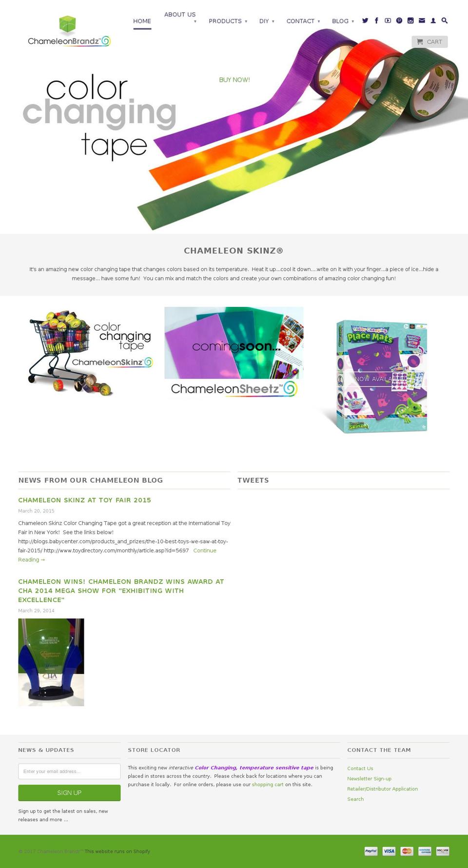 chameleonbrandz.com shopify website screenshot