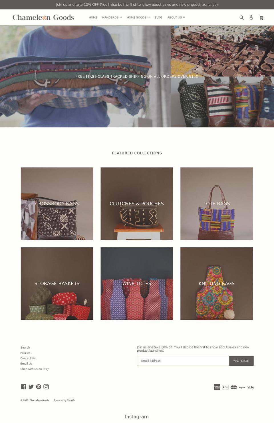 chameleongoods.com shopify website screenshot