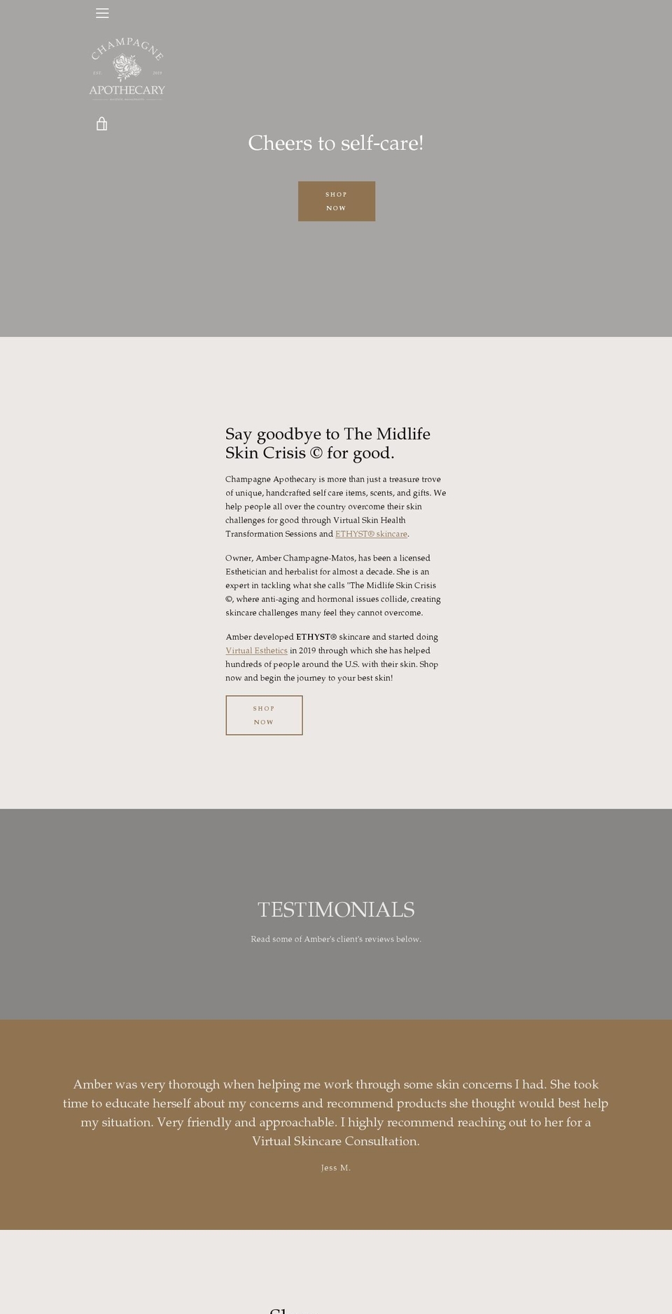 champagneapothecary.com shopify website screenshot