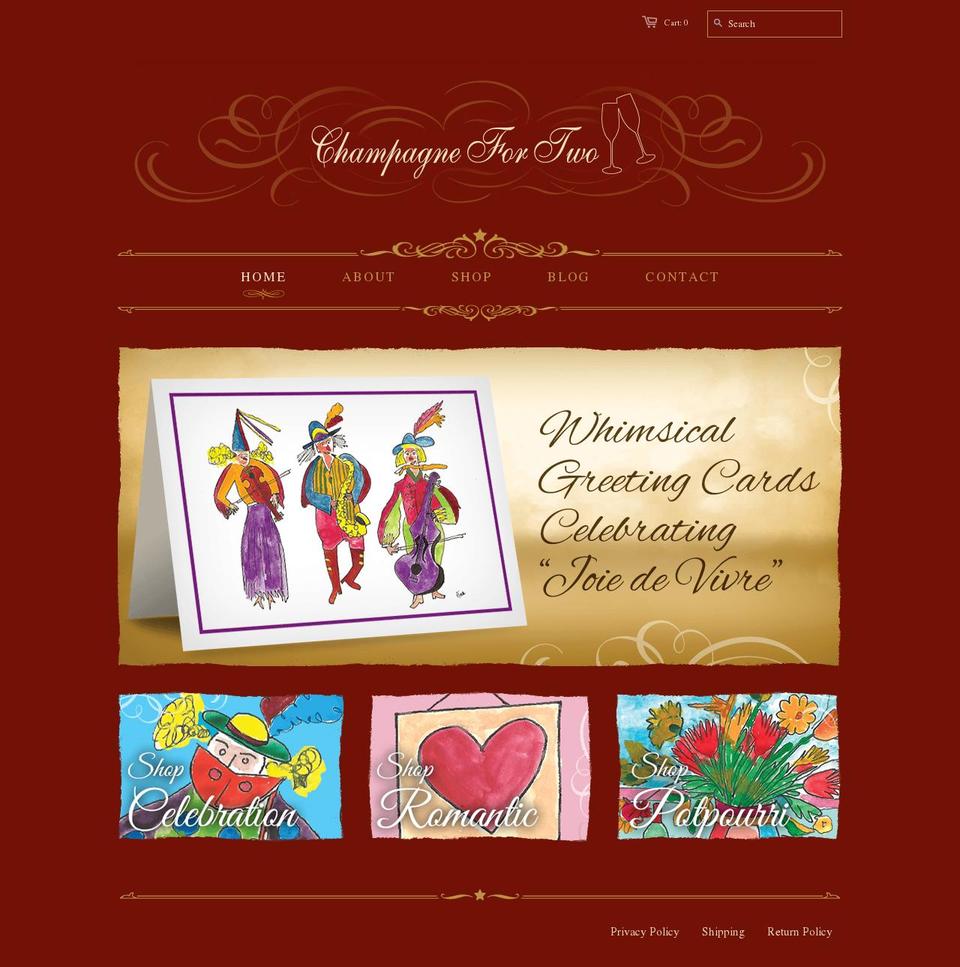 champagnefortwo.us shopify website screenshot