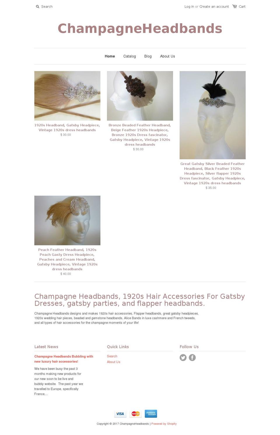 champagneheadbands.com shopify website screenshot