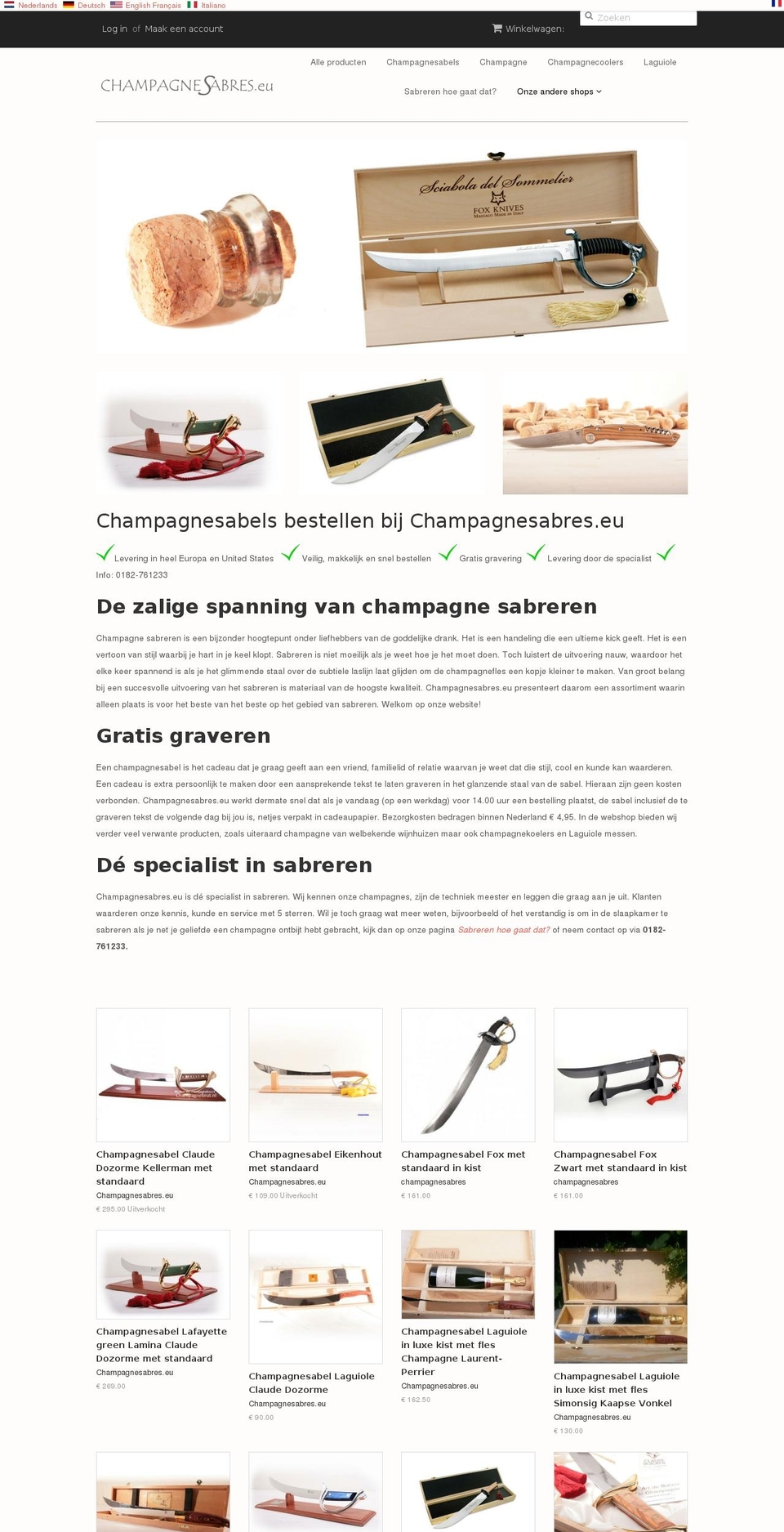 champagnesabres.eu shopify website screenshot