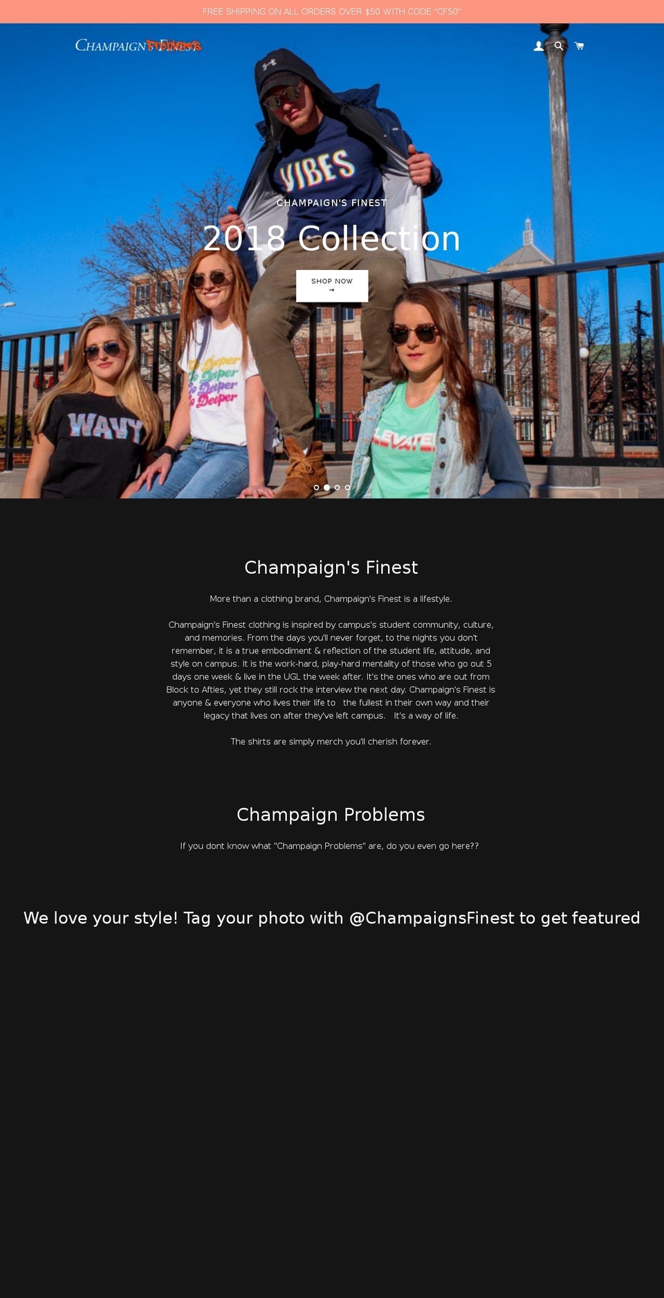 champaignsfinest.com — Shopify storefront screenshot