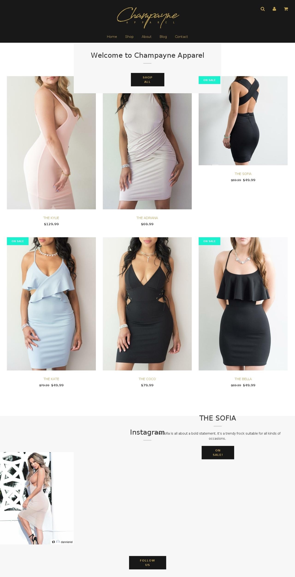 champayneapparel.com — Shopify storefront screenshot