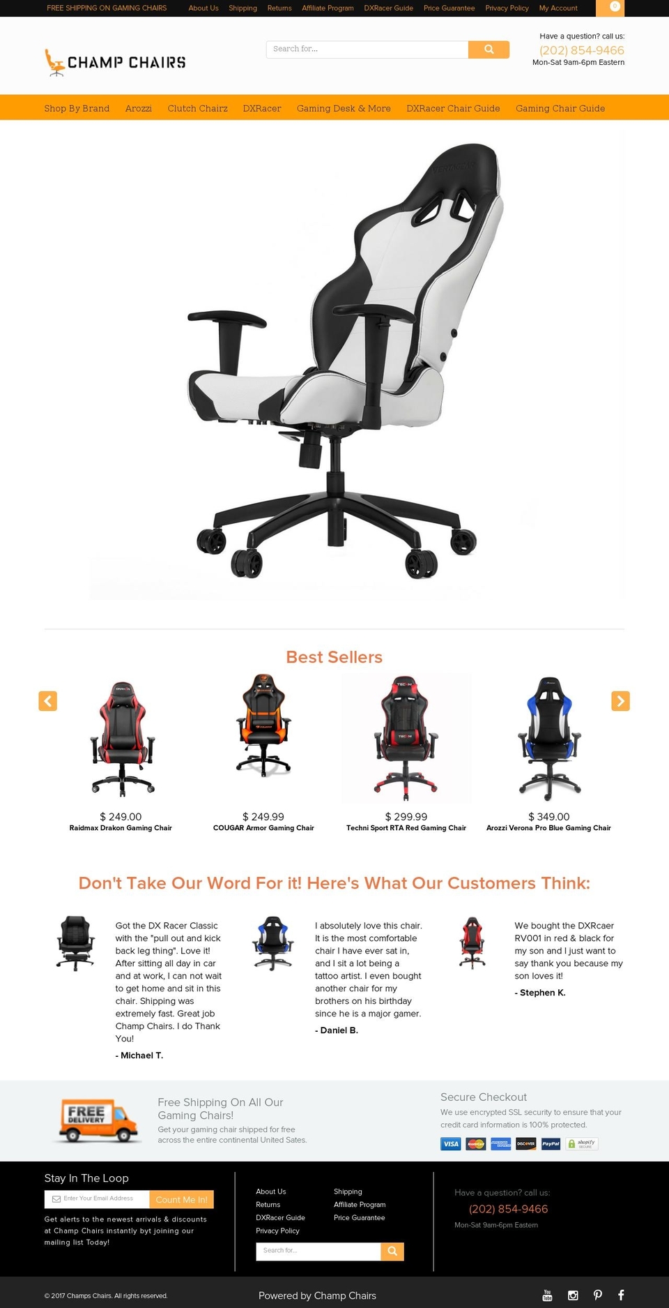 Chair Shopify theme site example champchairs.com