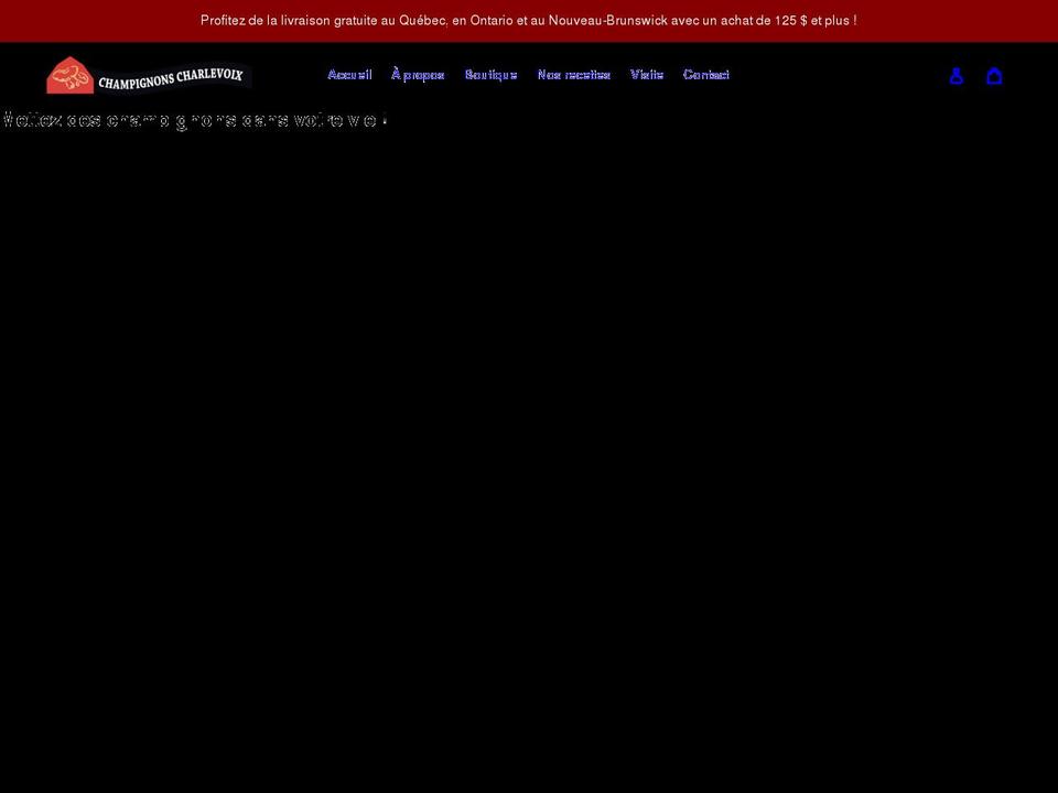 champignonscharlevoix.com shopify website screenshot