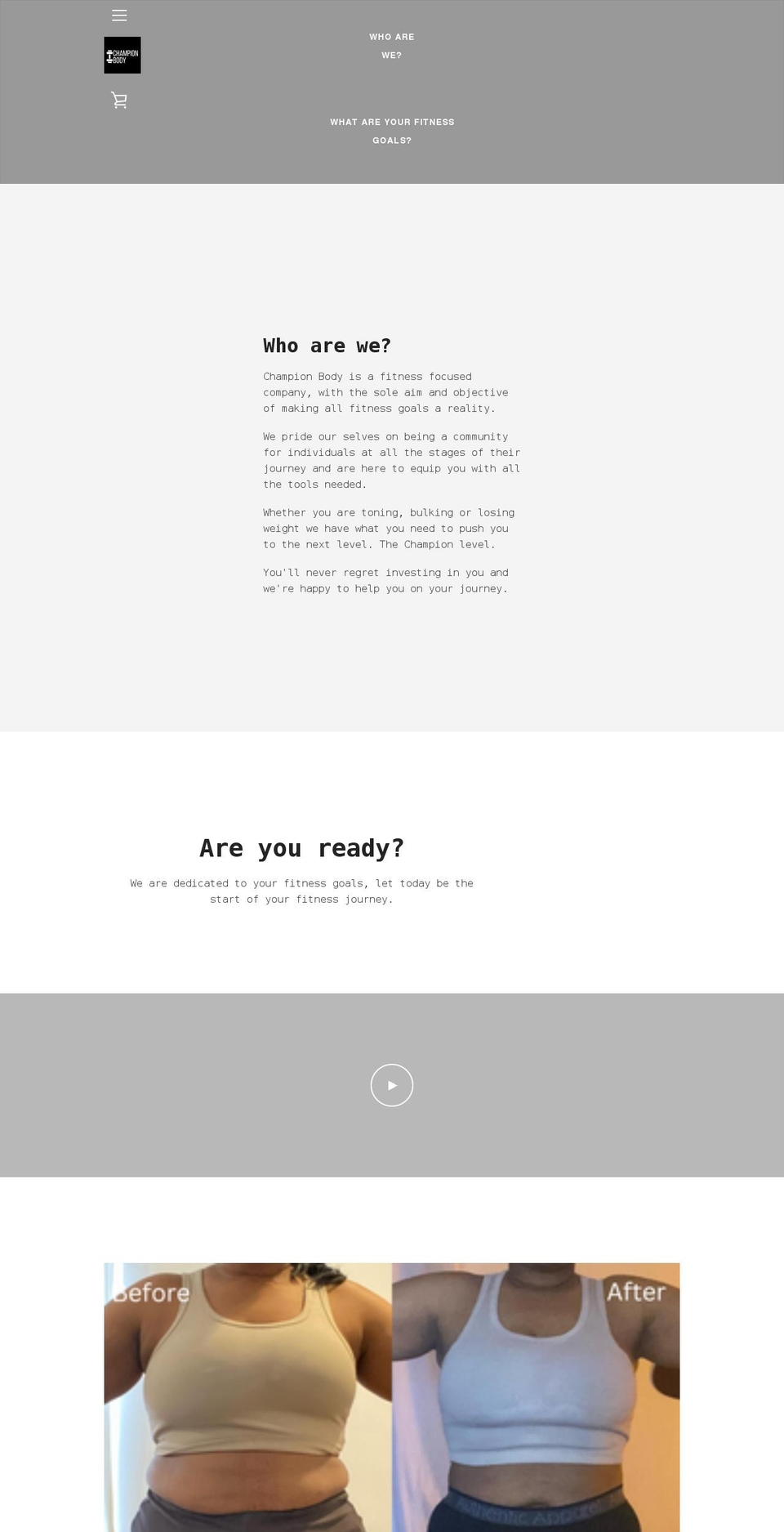 championbody.co.uk shopify website screenshot