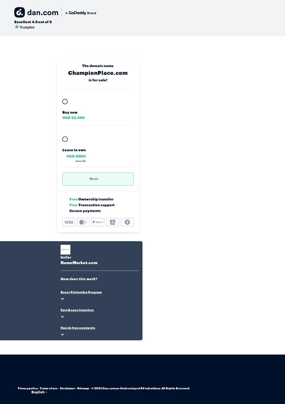 championplace.com — Shopify storefront screenshot