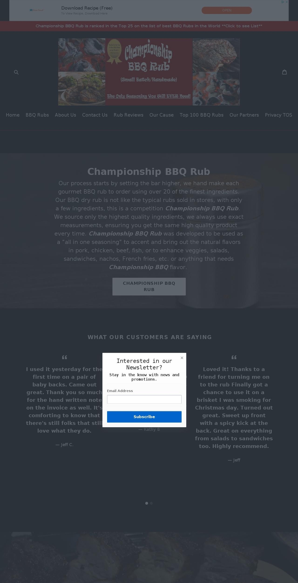Champion Shopify theme site example championshipbbqrub.com