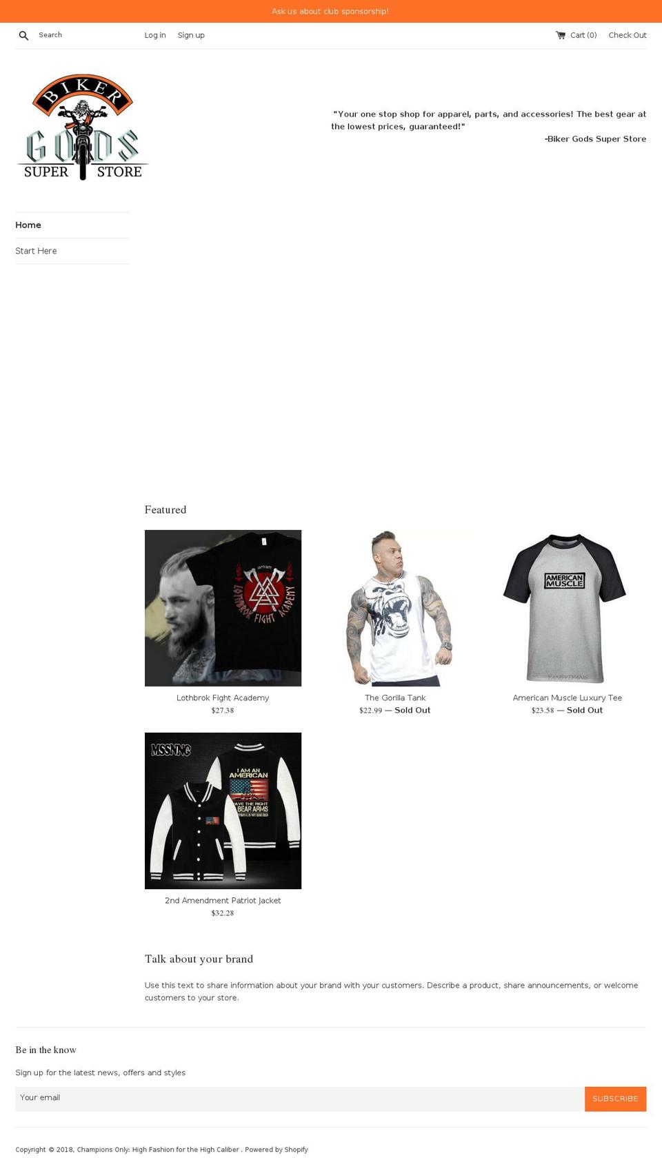 championsonly.com shopify website screenshot