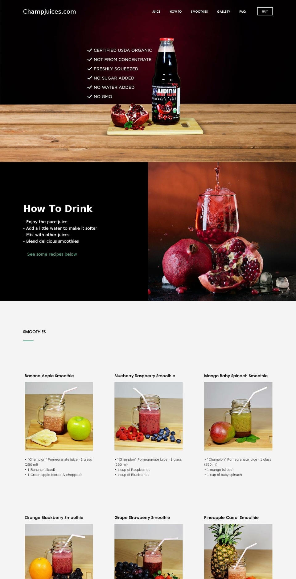 champjuices.com — Shopify storefront screenshot