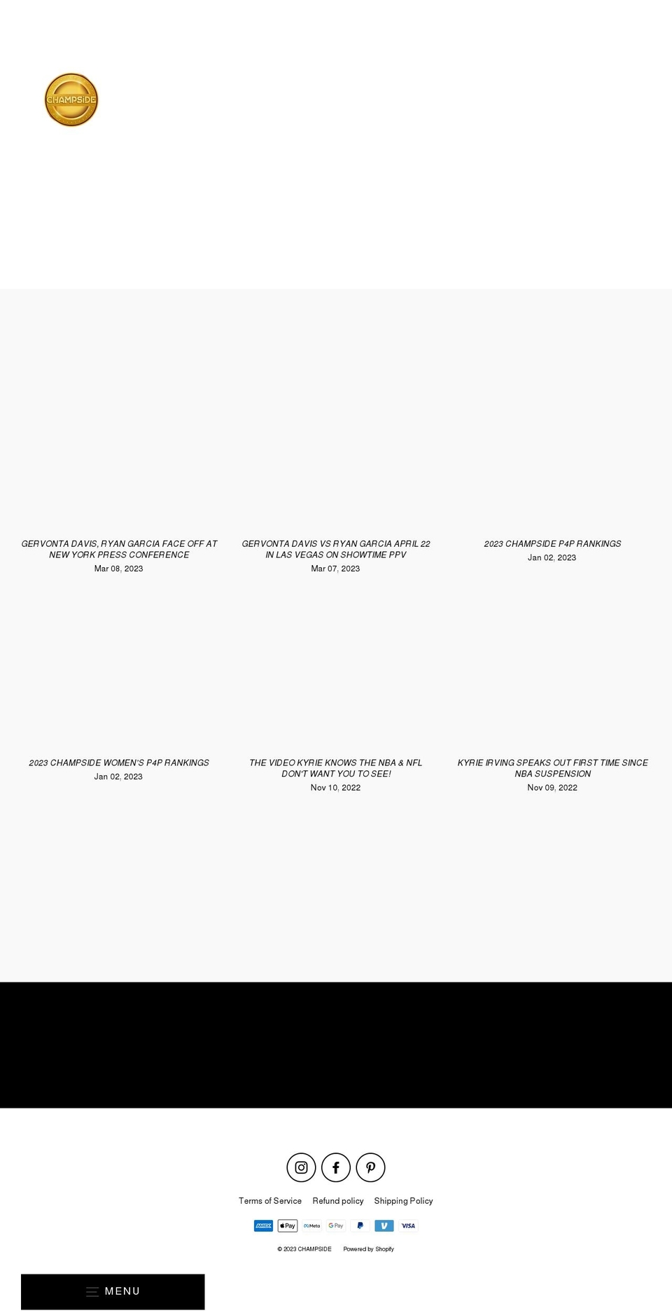 champside.com shopify website screenshot