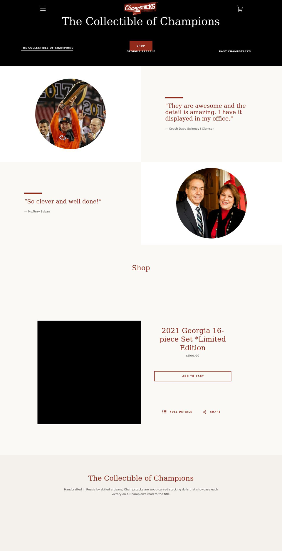 champstacks.com shopify website screenshot