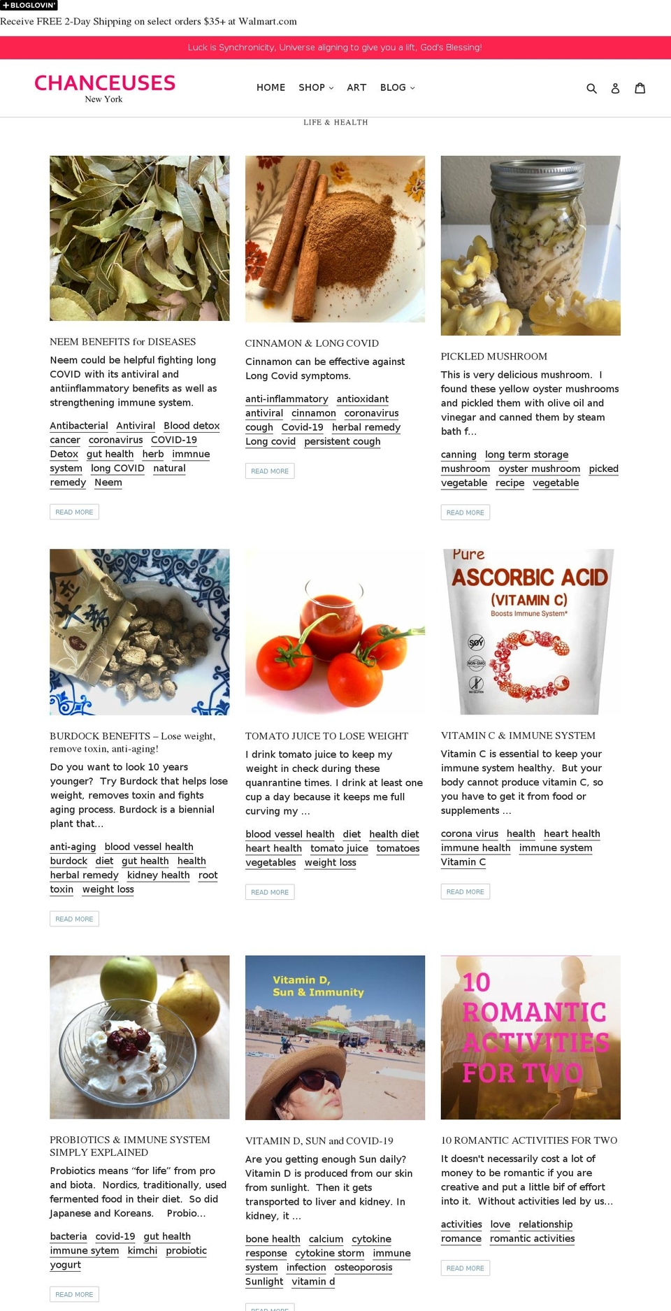 chanceuses.com — Shopify storefront screenshot