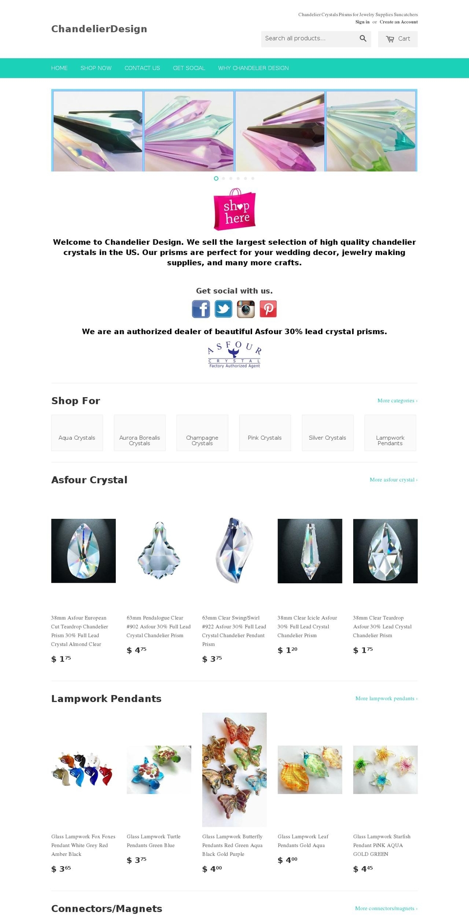 chandelierdesign.com shopify website screenshot
