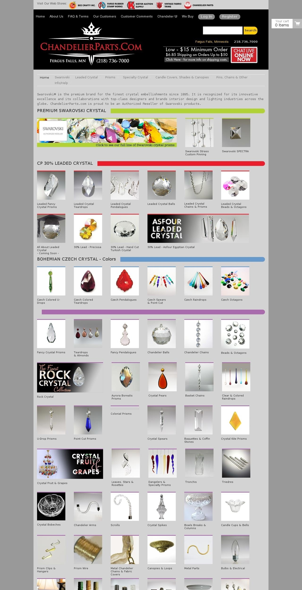 chandelierpartscompany.com shopify website screenshot
