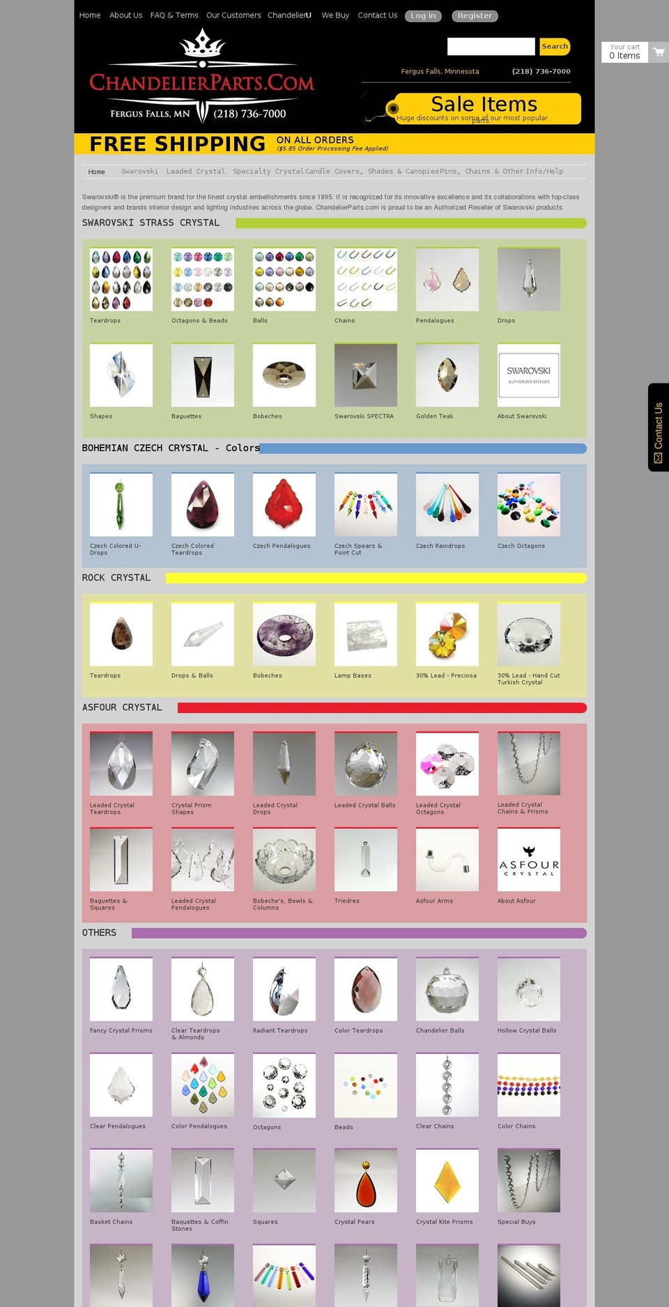 chandelierprisms.com — Shopify storefront screenshot