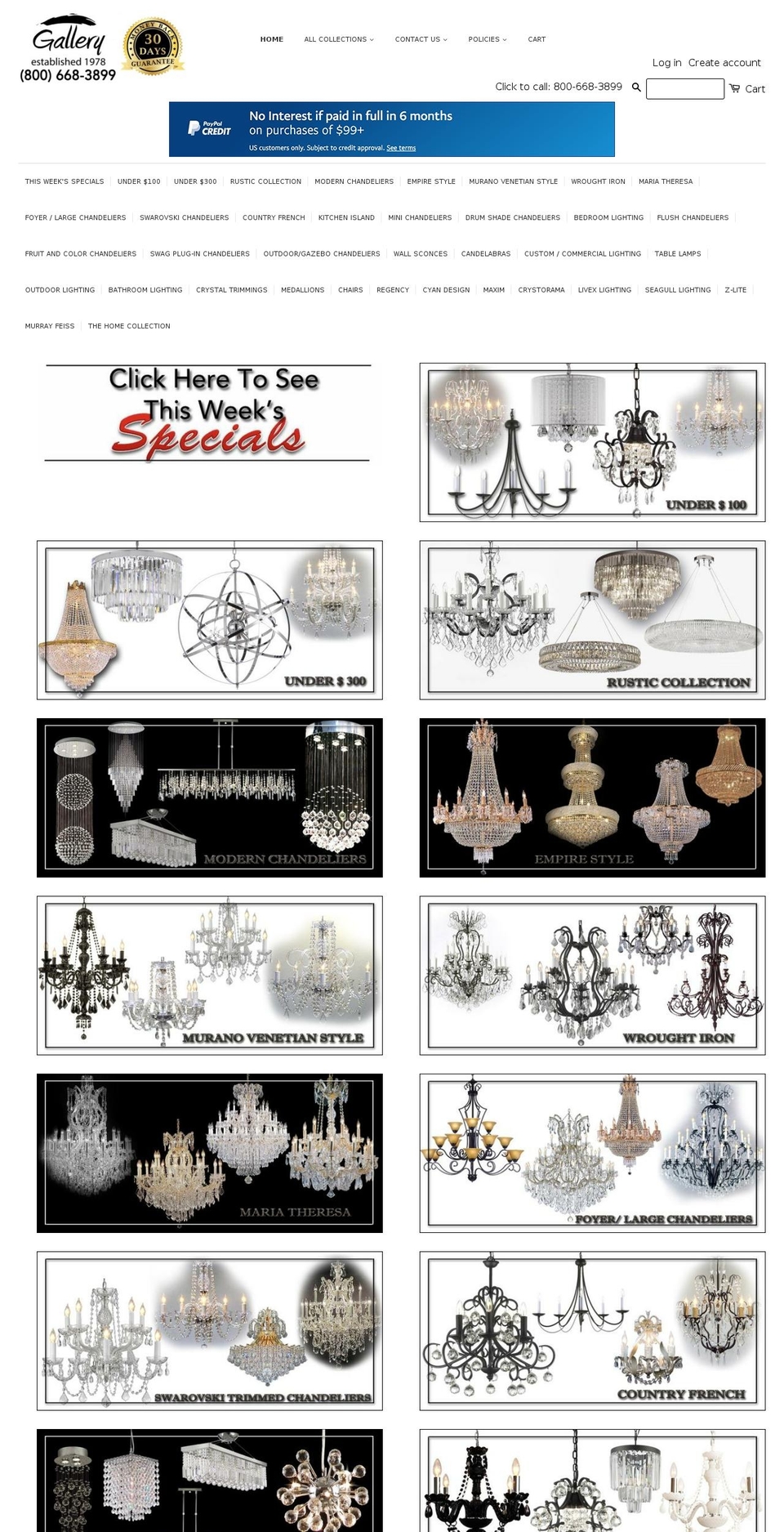 chandelierswholesale.com shopify website screenshot